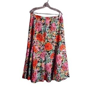 Judith Hart Collection Maxi Line Aline Skirt Multicolored Floral Print Size 12